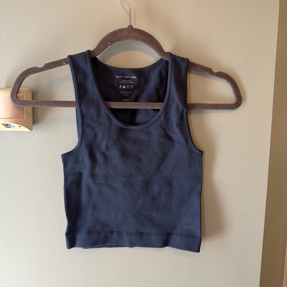 South Moon Under Tops - South Moon Under Blue Cropped Tank